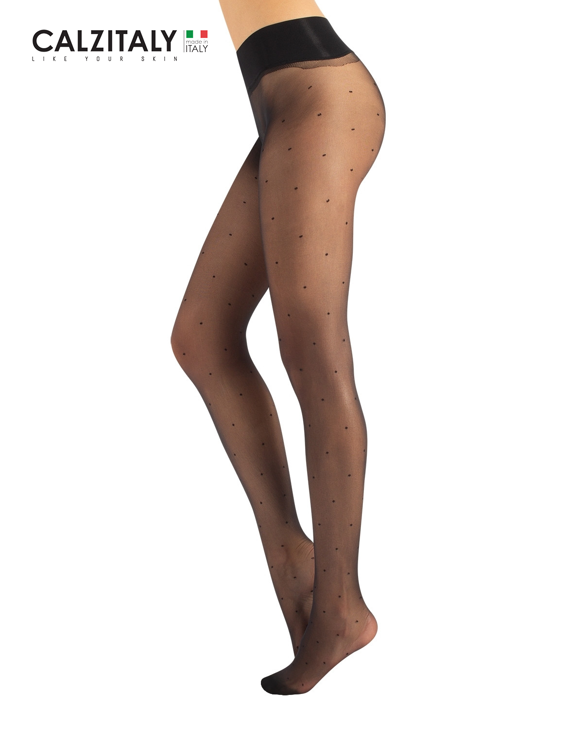 Calzitaly Seamless Tights with Polka Dots - 15 Den