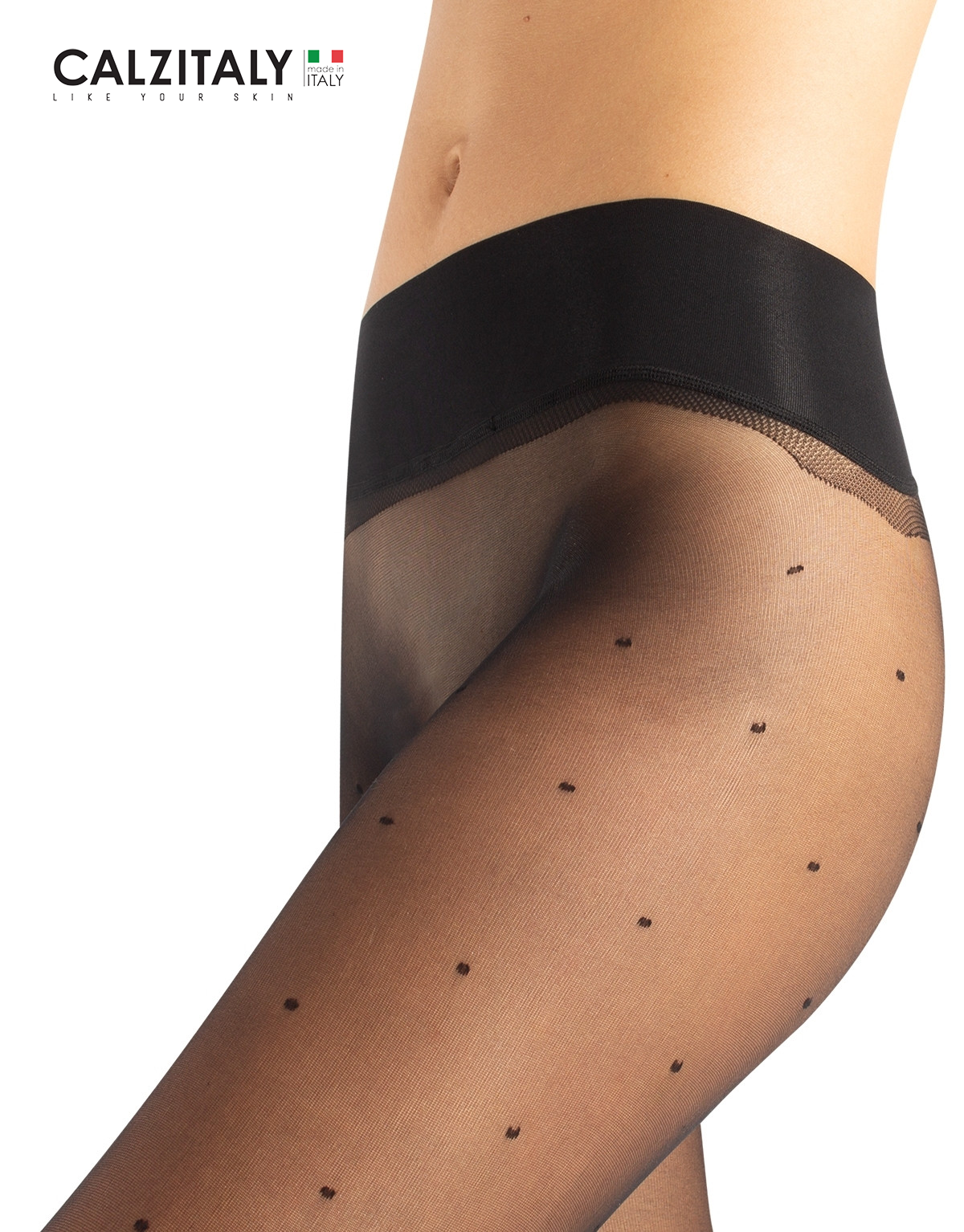 Calzitaly Seamless Tights with Polka Dots - 15 Den