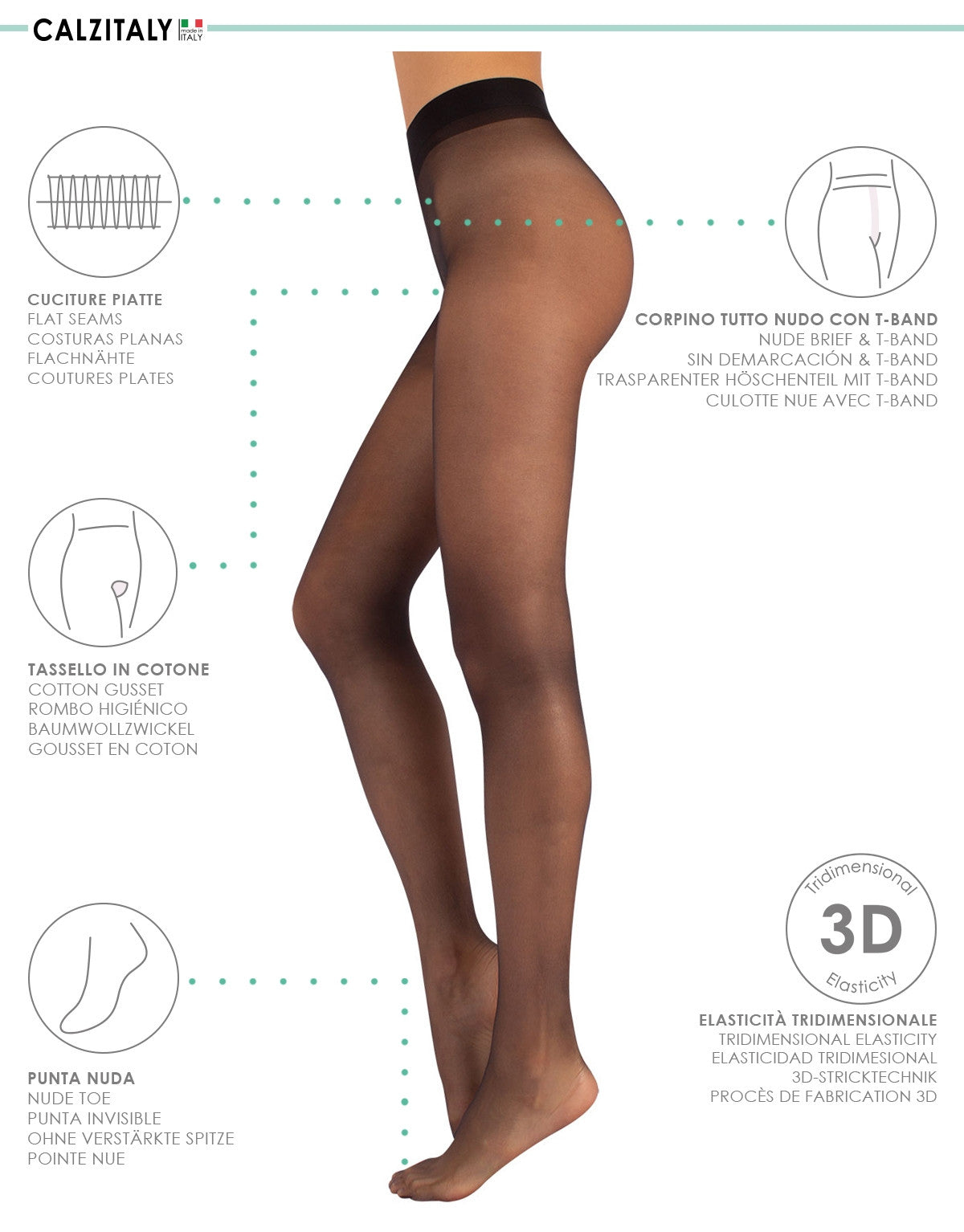 Calzitaly ladder Resist Tights -15 Den